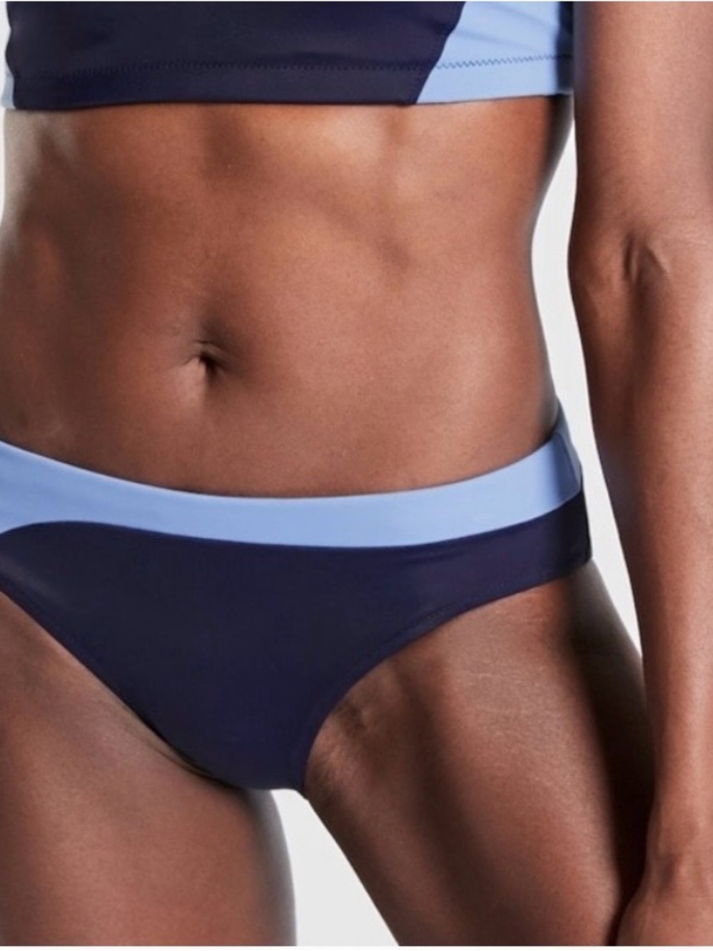 Athleta Freestyle Colorblock Blue Bikini Bottom Size Medium NWT
